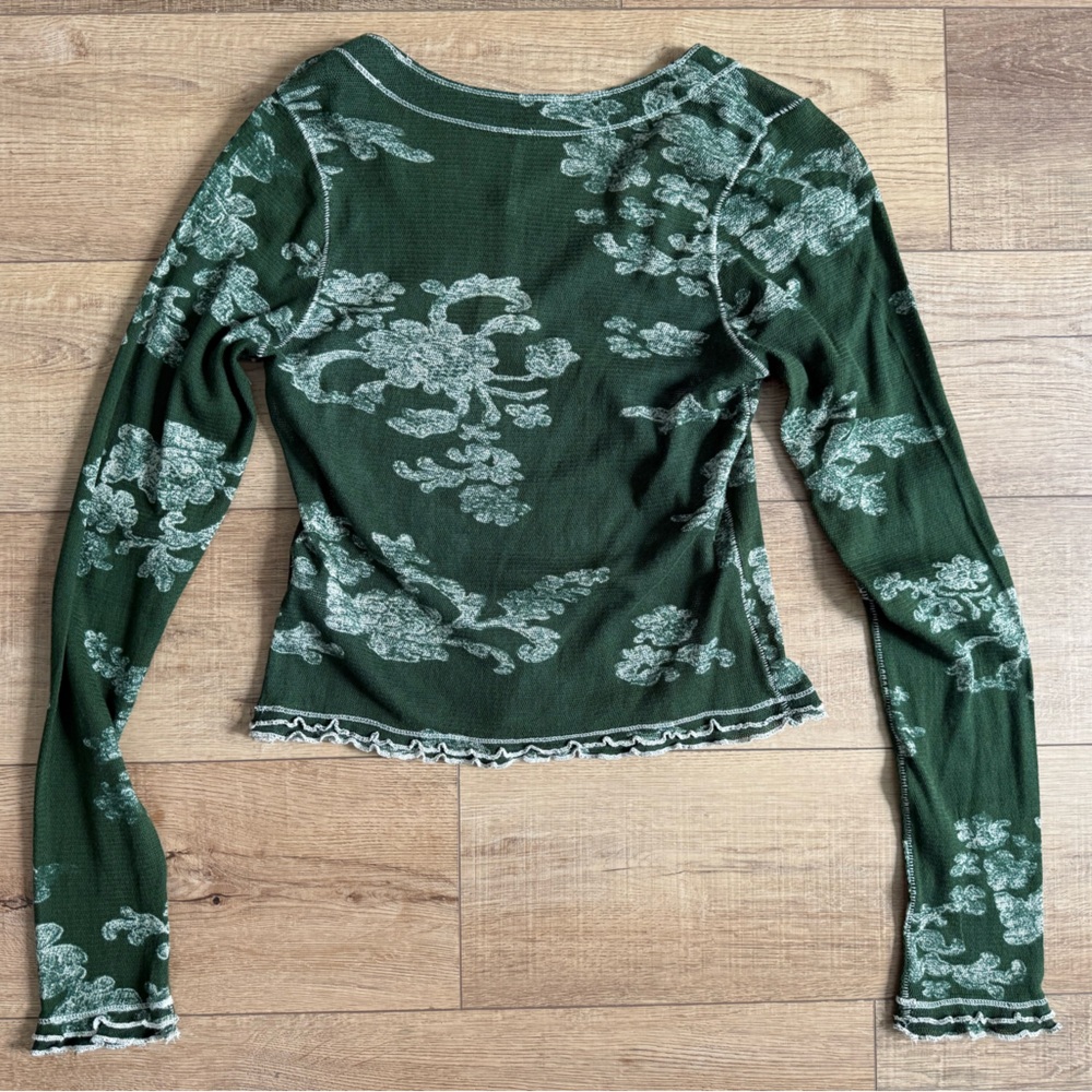 Free People Garner Long Sleeve Cotton Printed Ruffle - Picture 5 of 6